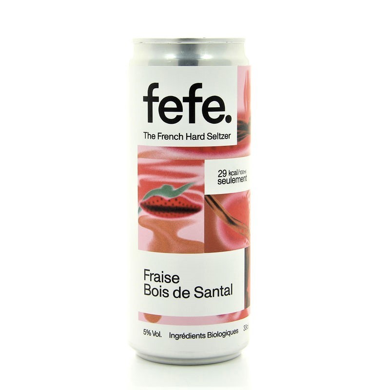 Hard Seltzer Fraise Bois de Santal Fefe 5% 33cl